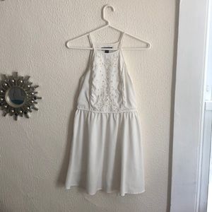 White high neck dress